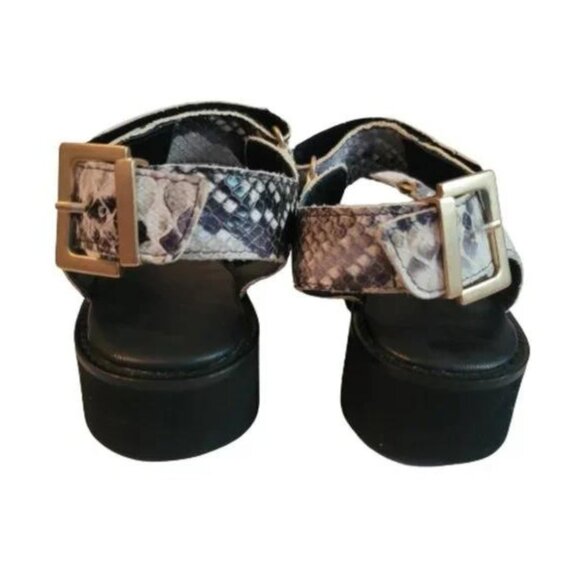 All Saints Rhianne Embossed Leather Platform Sandals - Picture 4 of 8